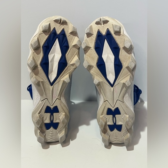 Under Armour High Tops Blue White 1.5Y Cleats 3000195-400 - Picture 4 of 11